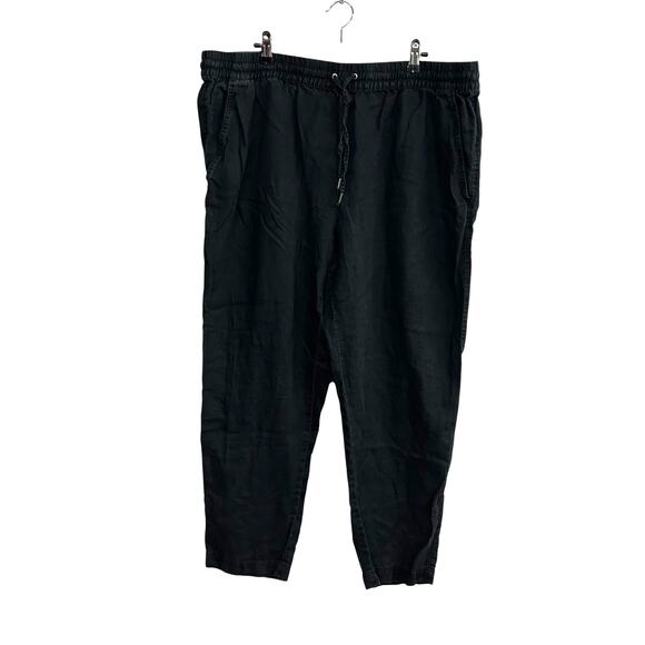 Minimalist linen jogger pants H&M black relaxed casual comfort XL - Picture 1 of 5